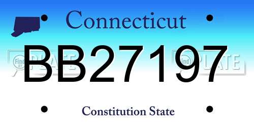 BB27197 Connecticut License Plate
