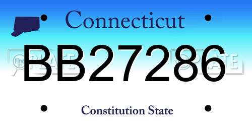 BB27286 Connecticut License Plate