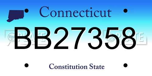 BB27358 Connecticut License Plate