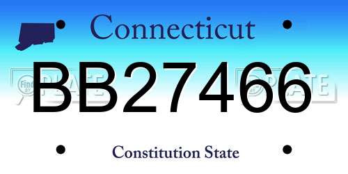 BB27466 Connecticut License Plate