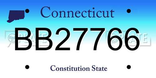 BB27766 Connecticut License Plate