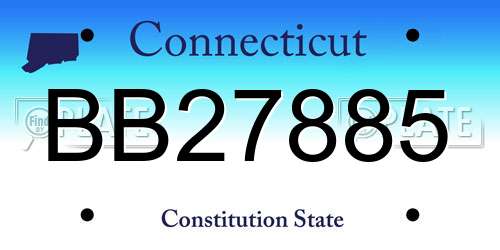 BB27885 Connecticut License Plate