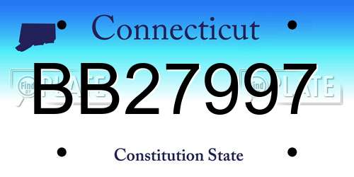 BB27997 Connecticut License Plate