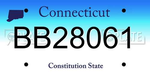 BB28061 Connecticut License Plate