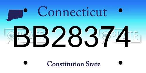 BB28374 Connecticut License Plate