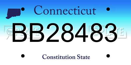BB28483 Connecticut License Plate