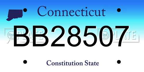 BB28507 Connecticut License Plate