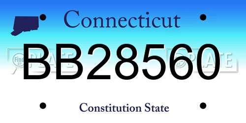 BB28560 Connecticut License Plate
