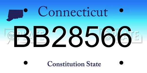 BB28566 Connecticut License Plate