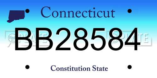 BB28584 Connecticut License Plate