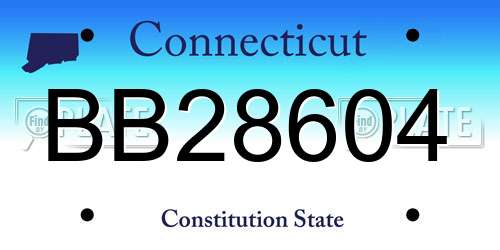 BB28604 Connecticut License Plate