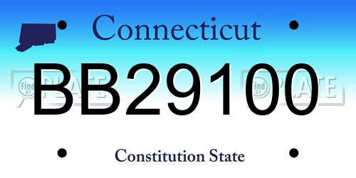 BB29100 Connecticut License Plate