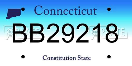 BB29218 Connecticut License Plate