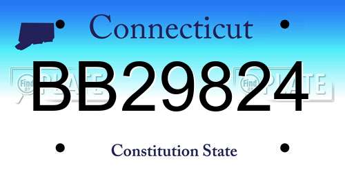 BB29824 Connecticut License Plate
