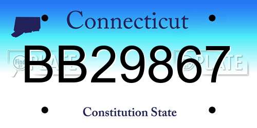 BB29867 Connecticut License Plate