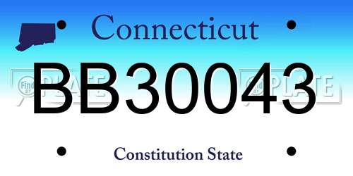 BB30043 Connecticut License Plate