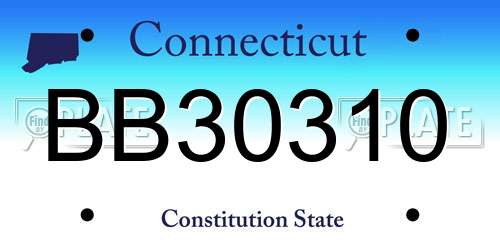 BB30310 Connecticut License Plate