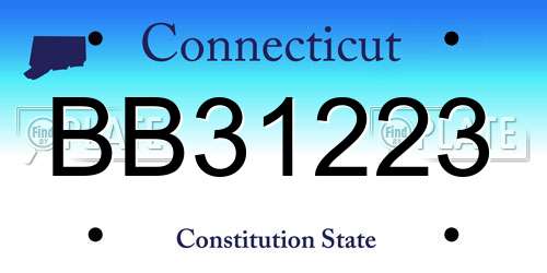 BB31223 Connecticut License Plate
