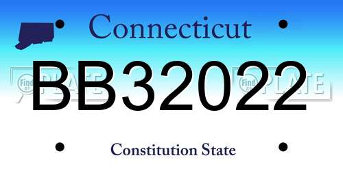 BB32022 Connecticut License Plate