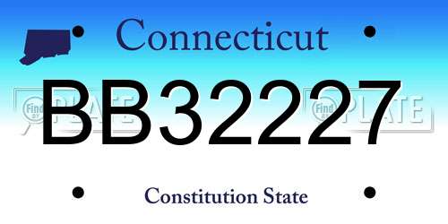BB32227 Connecticut License Plate