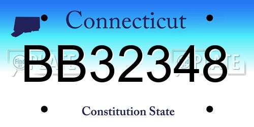 BB32348 Connecticut License Plate