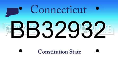 BB32932 Connecticut License Plate