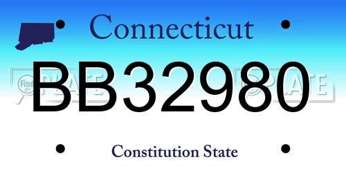 BB32980 Connecticut License Plate