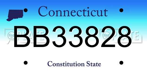 BB33828 Connecticut License Plate