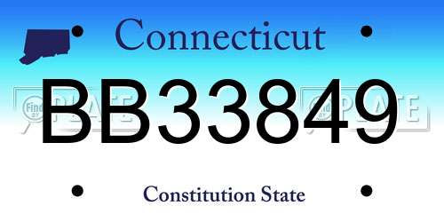 BB33849 Connecticut License Plate
