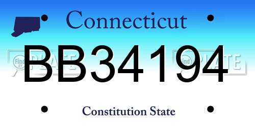 BB34194 Connecticut License Plate