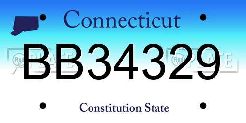BB34329 Connecticut License Plate