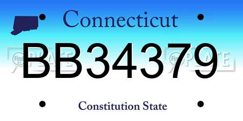 BB34379 Connecticut License Plate