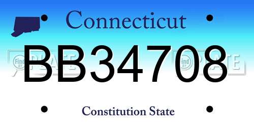 BB34708 Connecticut License Plate