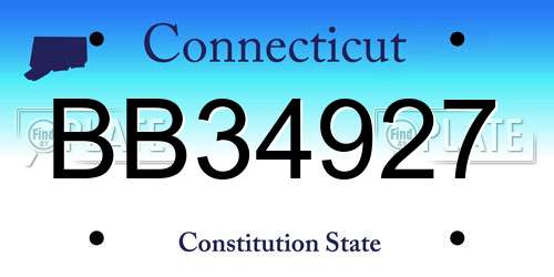 BB34927 Connecticut License Plate