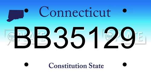 BB35129 Connecticut License Plate