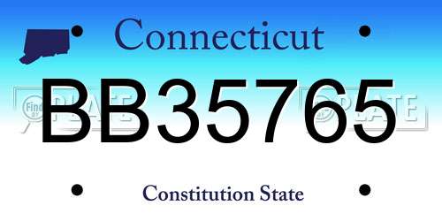 BB35765 Connecticut License Plate