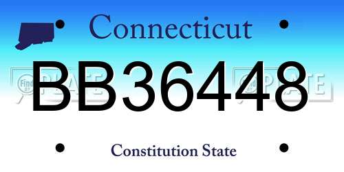 BB36448 Connecticut License Plate
