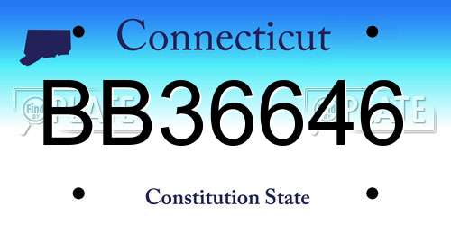 BB36646 Connecticut License Plate
