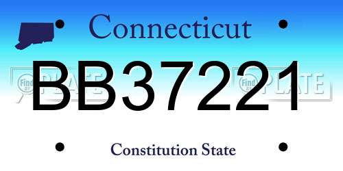 BB37221 Connecticut License Plate