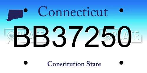 BB37250 Connecticut License Plate