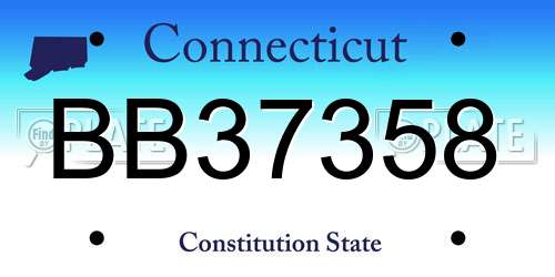 BB37358 Connecticut License Plate