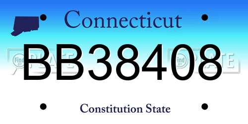 BB38408 Connecticut License Plate
