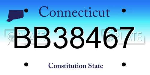 BB38467 Connecticut License Plate