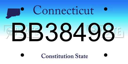 BB38498 Connecticut License Plate