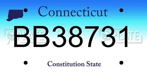 BB38731 Connecticut License Plate