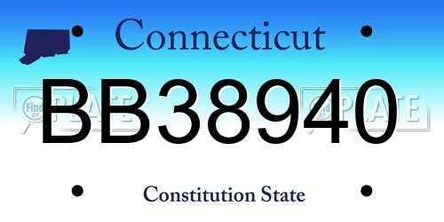 BB38940 Connecticut License Plate