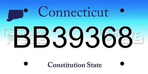BB39368 Connecticut License Plate