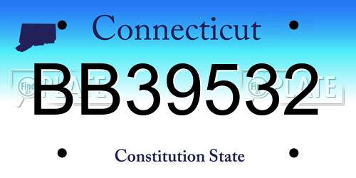 BB39532 Connecticut License Plate
