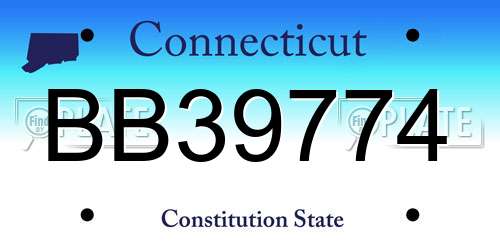 BB39774 Connecticut License Plate