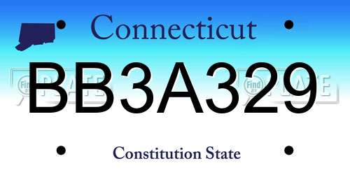 BB3A329 Connecticut License Plate